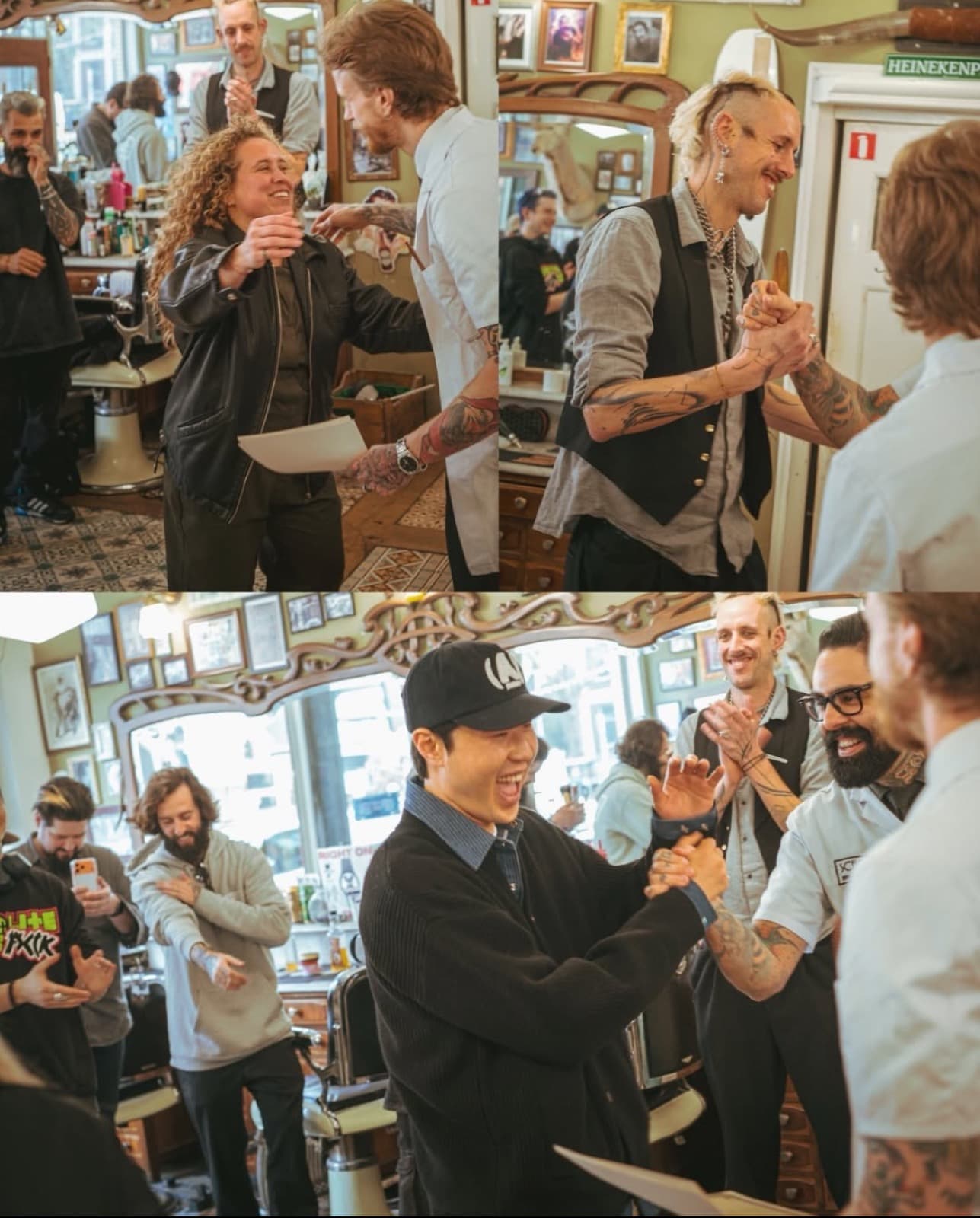 네덜란드 로테르담 The Old School Barbering Academy 수료 — 아카데미 바버들과 함께